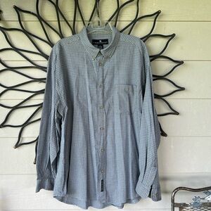 Men's Blue Checkered Button Down Shirt